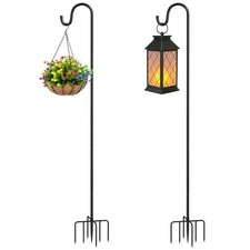 92 Adjustable Shepherd Hook for Outdoor, Heavy Duty Bird Feeder Pole with 7-...