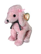 NEW Ty Beanie Buddy BRIGITTE Med. Pink Poodle Dog MWMT Plush Stuffed Animal Toy