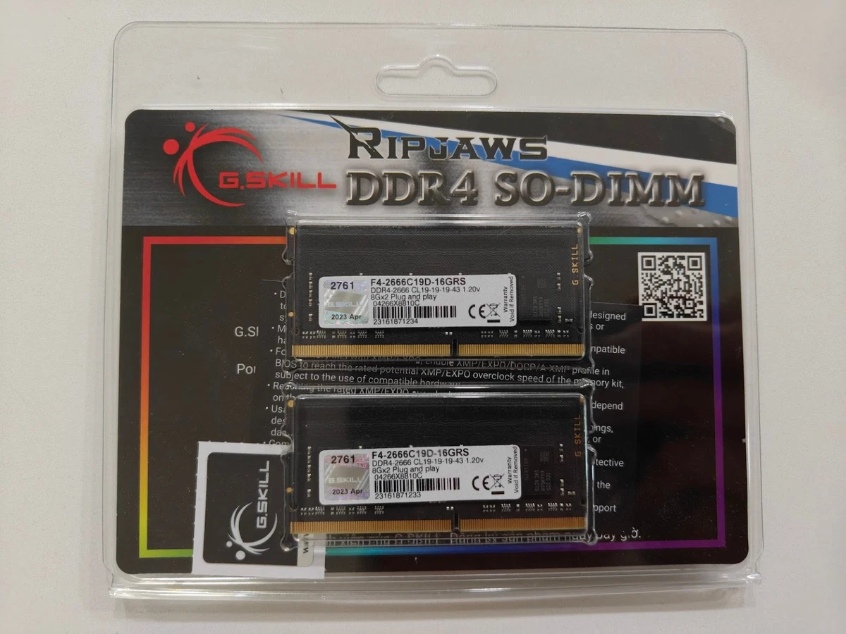 G. SKILL SO-DIMM Computer PC4-21300 (DDR4-2666) Bus Speed Memory