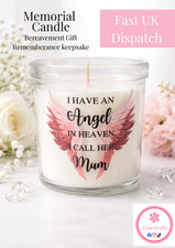 Image of Personalised Memorial Candle Angel in Heaven Remembrance Candle Bereavement Gift