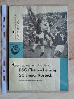 SC Empor Rostock BSG Chemie Leipzig Programmheft 1963