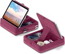 Tablet Pillow Stand with Storage, Foldable iPad Holder for Bed, Lap and Desk,...