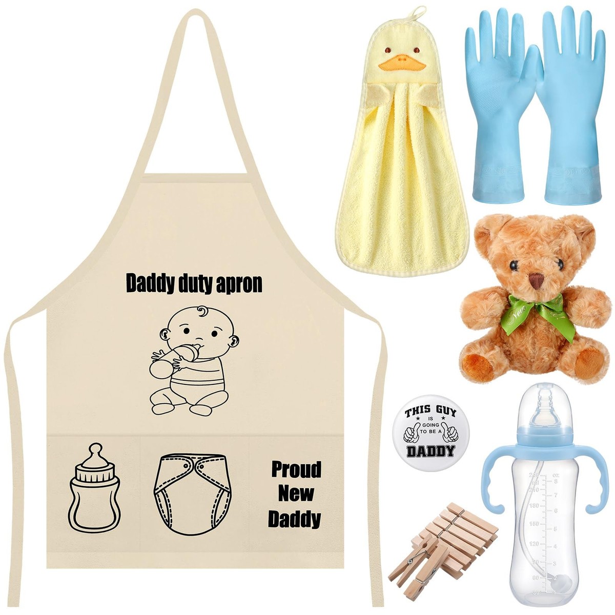 Funny Baby Shower Gifts For Dad Pcs Daddy Duty Apron Diaper - Main Image