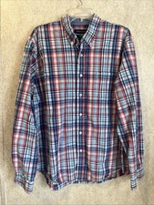 Crown  Ivy Plaid Shirt Classic Fit Long Sleeve Button Down Blue Pink Mens Lge