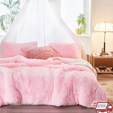 Luxury Plush Comforter Set 3 Piece Shaggy Faux Fur Bedding Soft Warm Sherpa New