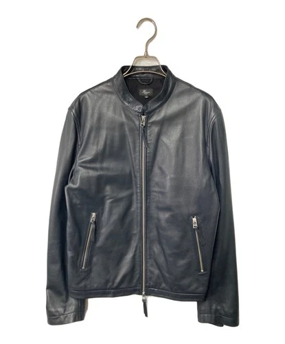 Harris s Single Leather Riders Jacket Men's Size 40 Navy - product listing photo