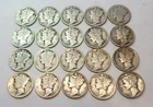 Lot Of 20 Mercury Dimes 90% Silver  Winged Liberty Circulated Ungraded # 102