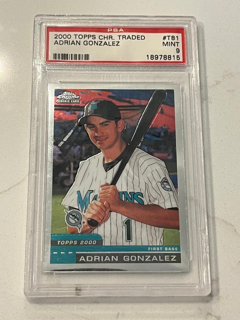 Adrian Gonzalez - PSA 9 Mint - 2000 Topps Chrome Traded Rookie #T81 card RC