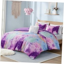 Queen Size Watercolor for Teen Girl  Boys, Full/Queen Lavender Comforter Set