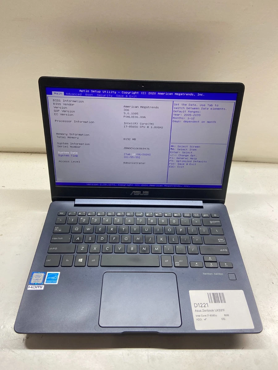 ASUS ZenBook 8 GB RAM PC Laptops & Netbooks 13-13.9 in Screen for