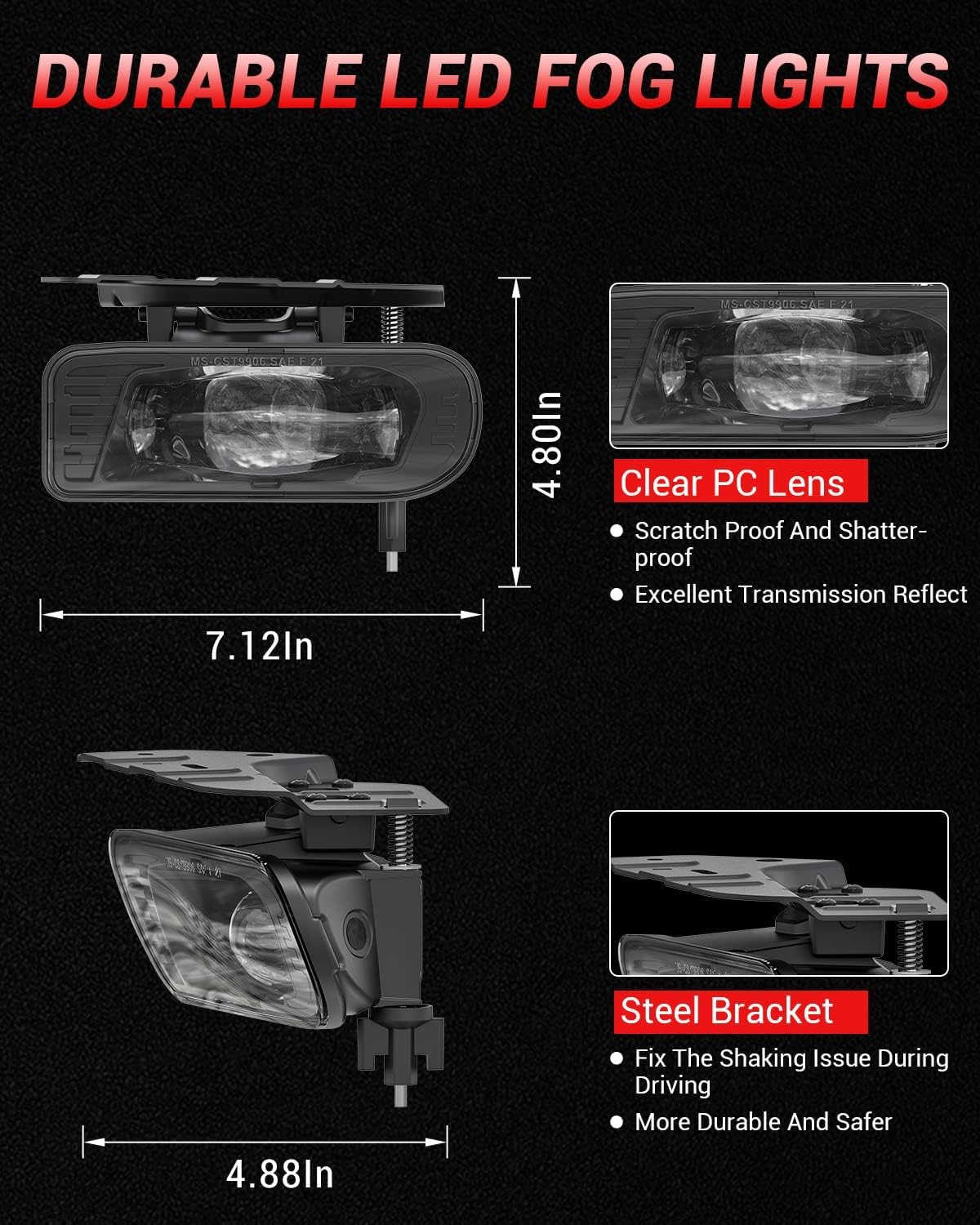 2002-2006년형 캐딜락 에스컬레이드 범퍼 직접 교체 부품 LED 안개등 3