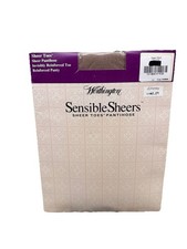 Worthington Sensible Sheers Sheer Toes Pantyhose Queen Short Sand 17 Denier