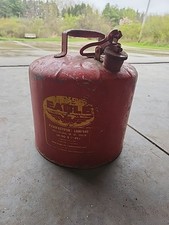 Vintage Eagle Galvanized Metal 5 Gallon Gas Safety Can