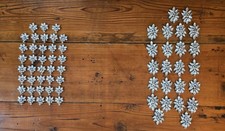 LARGE LOT of 60 Silver-tone and Clear Plastic Rhinestone APPLIQUES, COSTUMES