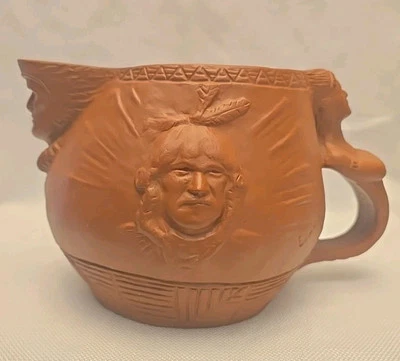 Burley & Co Edward Kemeys Indian Pitcher American Western Antique Redware - Image 1 of 4
