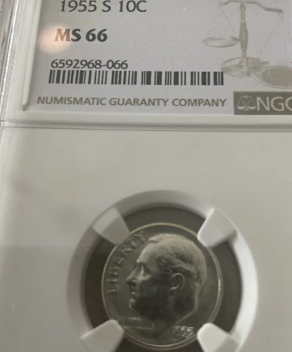 1955-S Roosevelt Dime NGC MS66