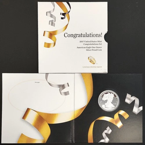 2017 S Proof Silver Eagle Congratulations Set!