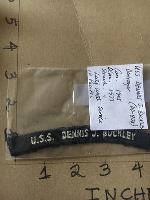 US NAVY SHOULDER STRIP TAB *** rocker *** Patch USS Dennis J. Buckley