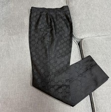 GUCCI GG Pattern Interlocking Weave Pants Slacks Tom Ford Era Black Size 40 Rare