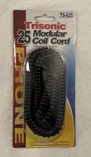 Trisonic 25 Ft Modular Phone Coil Cord Vintage Phone Black New In Packaging
