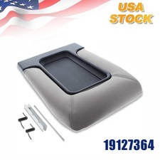 Center Console For 99-07 Chevy Silverado 19127364 Lid Armrest Latch Light Gray