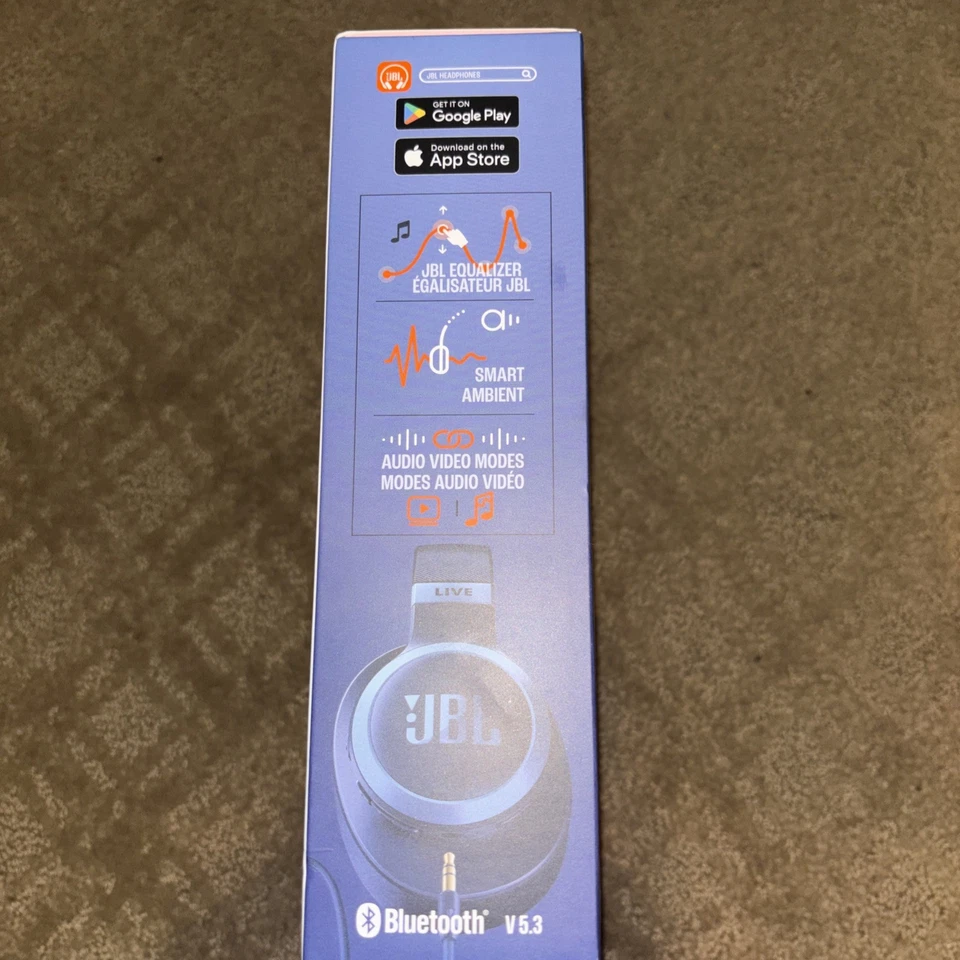 Auriculares inalámbricos sobre la oreja JBL Live 770NC azules con cancelación de ruido adaptativa Foto 3 de 3