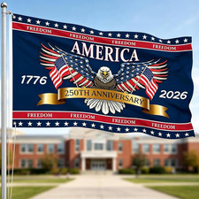 3 Ply 250 Years America Flag - Double Sided Patriotic Eagle 3 X 5 Ft Anniversary