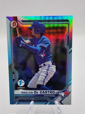 2021 Bowman Draft #BD-188 Rikelvin De Castro Sky Blue Paper Prospect