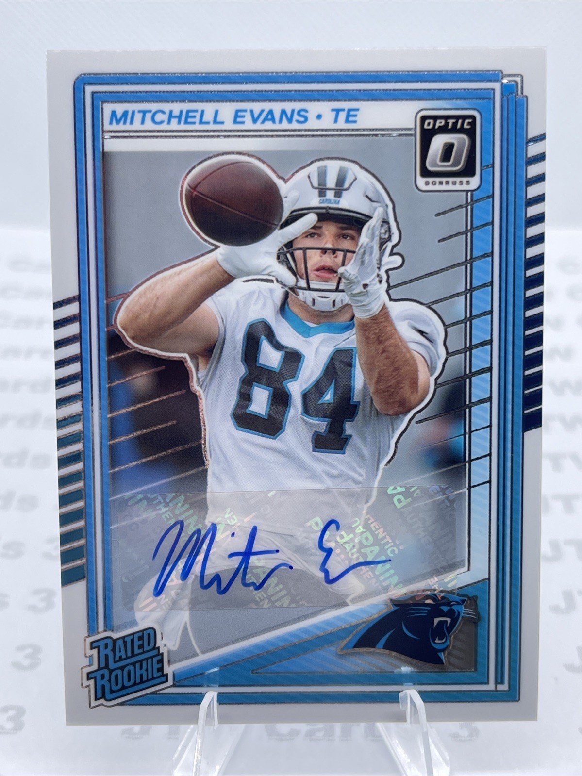 2025 Panini Donruss Optic Rated Rookie Mitchell Evans Panthers rookie auto /350