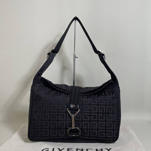 GIVENCHY Shoulder Bag Nylon Black 4G Logo Silver Hardware Dust Bag Japan