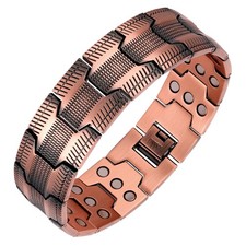 3X Strength Copper Bracelets for Men Magnetic Bracelet with 3 Row Neodymium M...