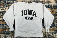 Vtg Champion Reverse Weave University Iowa Hawkeyes 80s 12 Heavy Mens Sz L