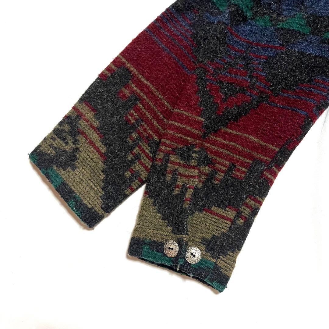 L.L.Bean Native Pattern Coat Concho Button 80s M … - image 10