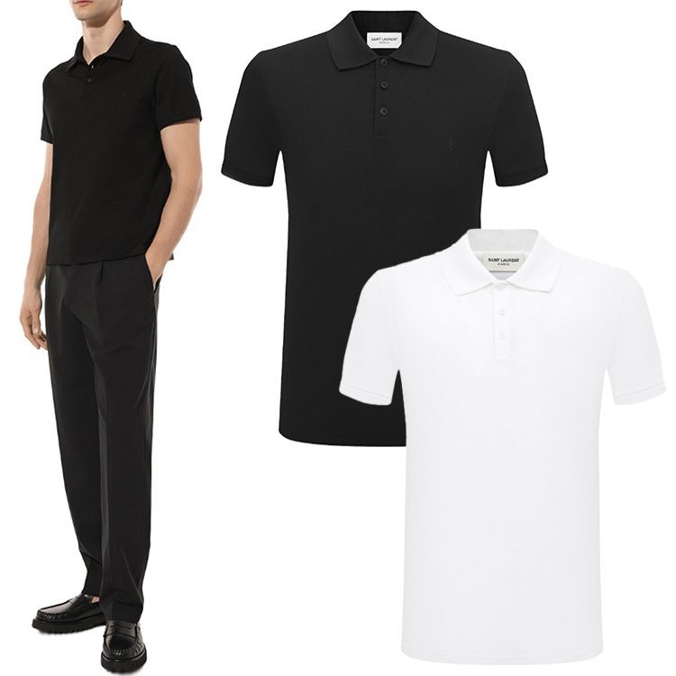 Polo Saint Laurent con logo monogramma 127034971