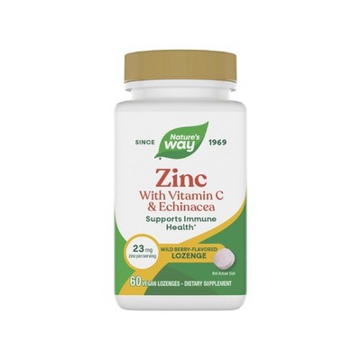 10/26 Nature's Way Zinc Lozenges with Vitamin C & Echinacea, Zinc Supplements fo