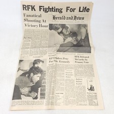 Herald News June 5 1968 RFK Fighting for Life Newspaper