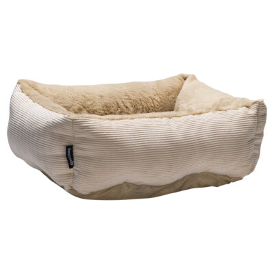 Beeztees Moza Katzenbett Plüsch Beige - Kuschelig, Waschbar, Rutschfest