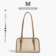 Mossdoom Shoulder Bag Apricot Brown Women PU Leather Simple Fashion Korean Bags