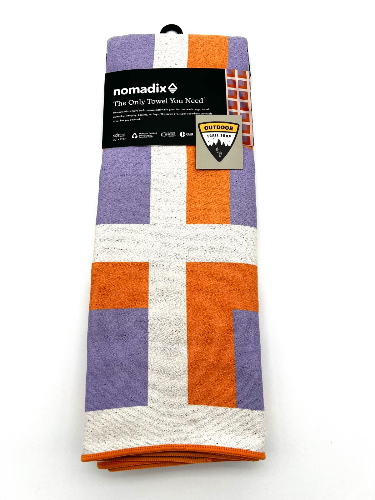 Nomadix Original Towel Boxy Orange Lavender MicroTerry Quick Dry LARGE SIZE NEW!