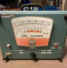 VTG Sears 244-2157 Dwell Tachometer Metal Case Stash Box Back Rustic Made In USA