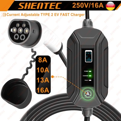 Typ 2 Mode 2 Schnell EV Schuko Ladekabel Wallbox Ladekabel 8/10/13/16A Ladegerät