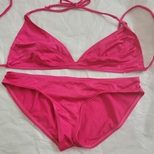 Authentic Vintage 80s High Tide Pink Bikini Jrs 11/12 Modern S
