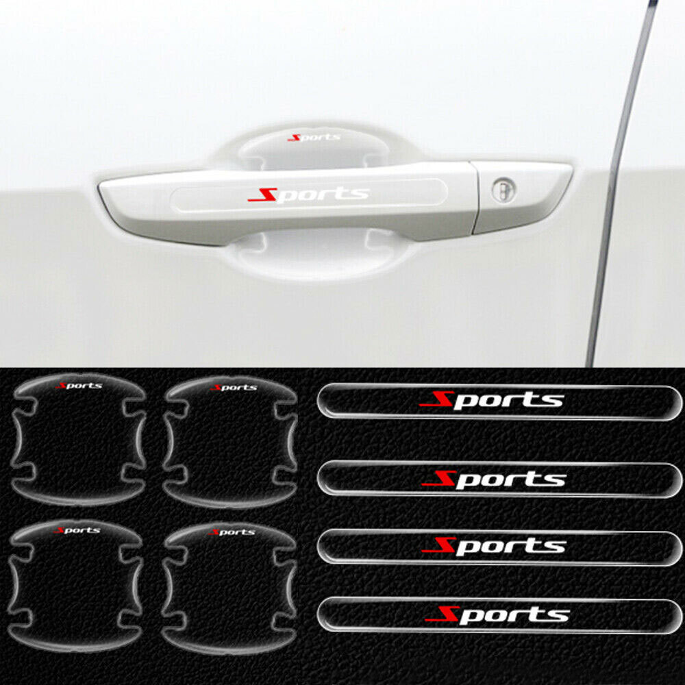 8x Pegatinas Protectoras Antiarañazos Manija Puerta Coche Transparente Accesorios
