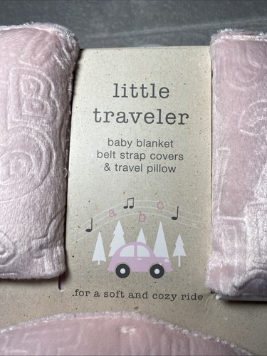 SL Home Fashions Baby Blanket ABC Embossed Letters Alphabet Pink Sherpa Travel - Picture 4 of 6