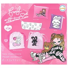 foxy illustrations pouch collection Capsule Toy / 5 Types Full Comp Set Gacha