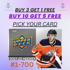 2021-2022 Upper Deck Series 1 Hockey - (#1 to #700) - U PICK - COMPLETE YOUR SET