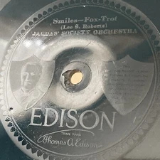EDISON 50496 Judas Society Orchestra SMILES 78 prewar Jazz 1918 V+
