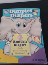Vintage Dimples Diapers 4 Reusable Diapers in Box Unopened New Old Stock