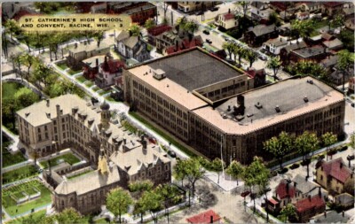 Vintage Postcard St Catherine High School & Convent Racine WI Wisconsin    A-605