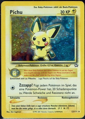 Pokemon Card Trading Card Game Neo Genesis No 12 111 Pichu Holo